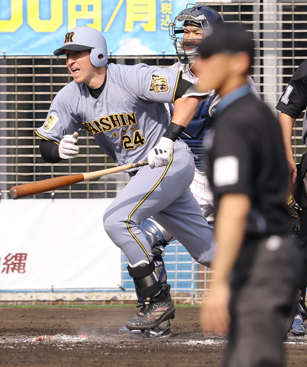 ヤクルト対阪神　8回表阪神1死一塁、ディベイニーは安打を放つ（撮影・上田博志）