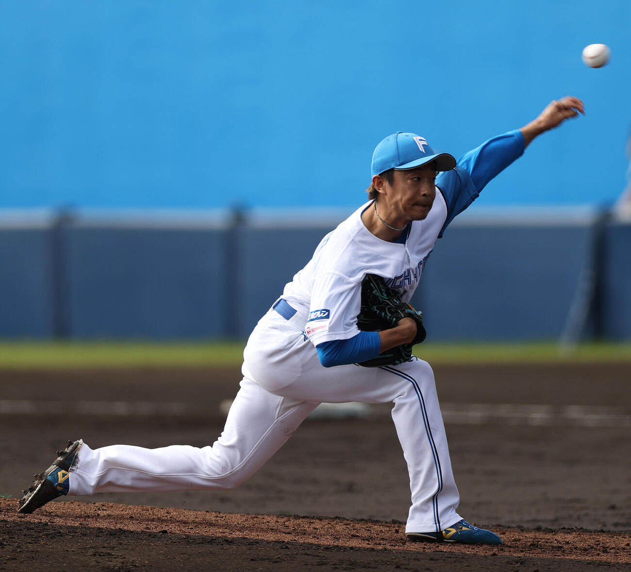 オープン戦　日本ハム対阪神　6回表に登板する日本ハム島本（撮影・上山淳一）