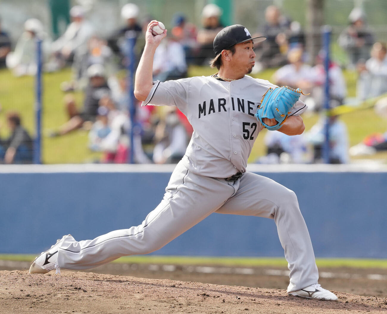 中日対ロッテ　ロッテ4番手の益田（撮影・江口和貴）
