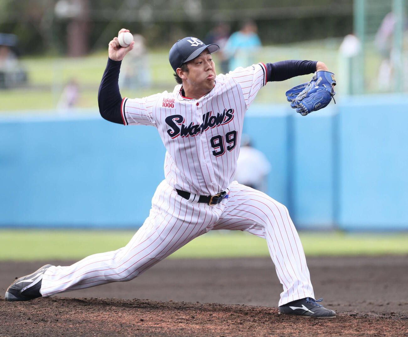 ヤクルト対広島　6回表広島、ヤクルト3番手の青柳（撮影・加藤孝規）