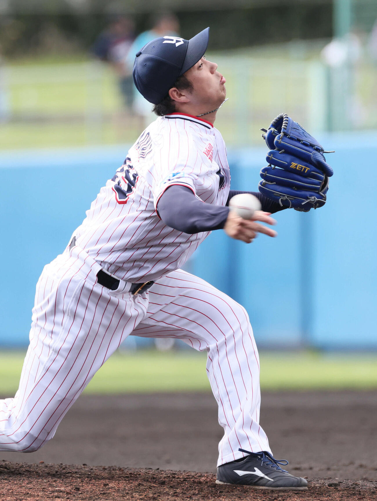 ヤクルト対広島　6回表広島、ヤクルト3番手の青柳（撮影・加藤孝規）