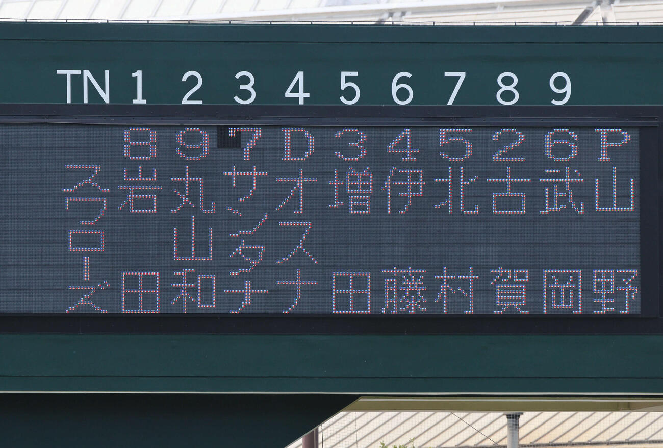 ヤクルト対広島　ヤクルトスタメン（撮影・加藤孝規）