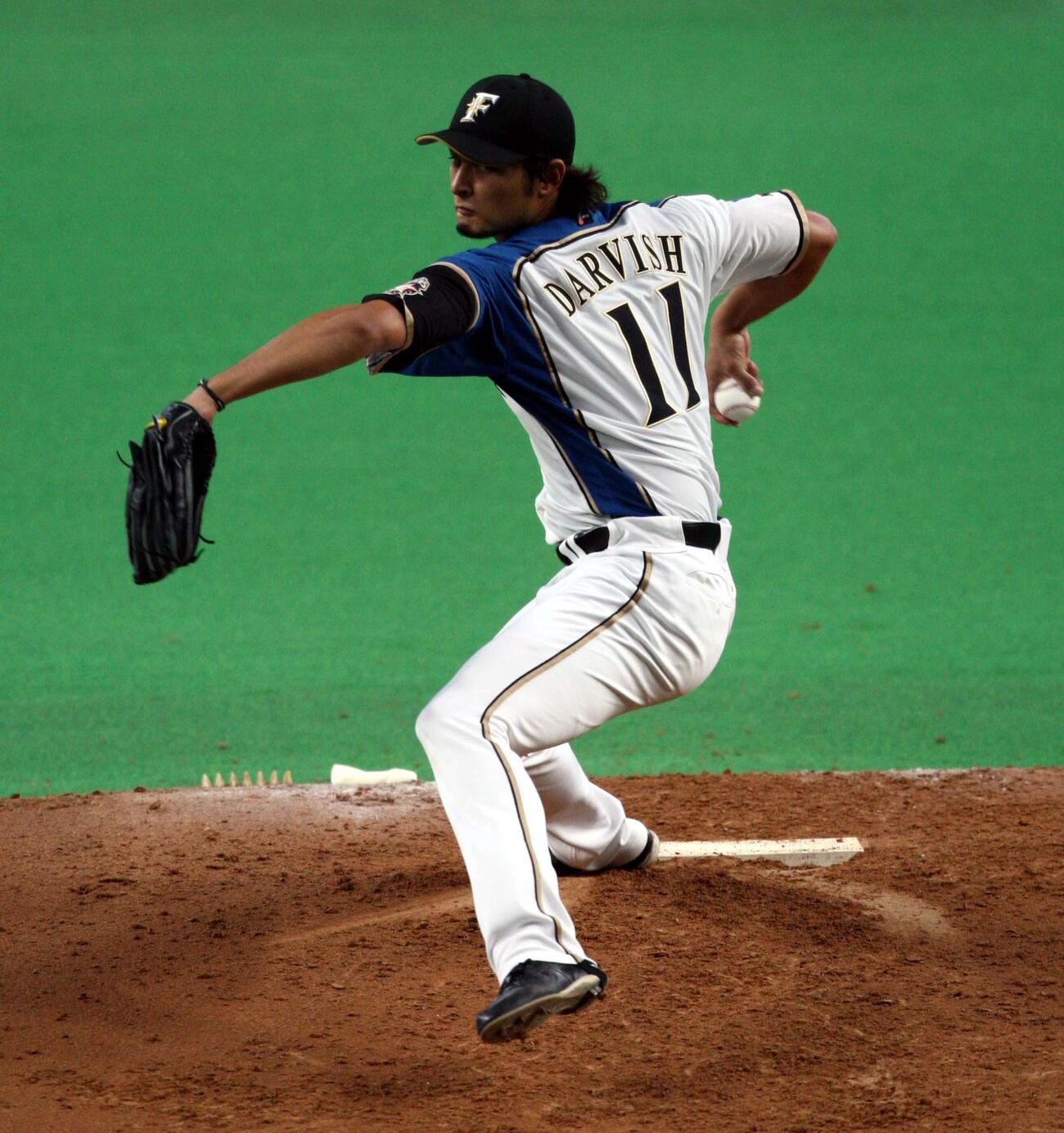 日本ハム対ソフトバンク　プロ通算1000奪三振を記録したダルビッシュ有（2011年4月26日撮影）