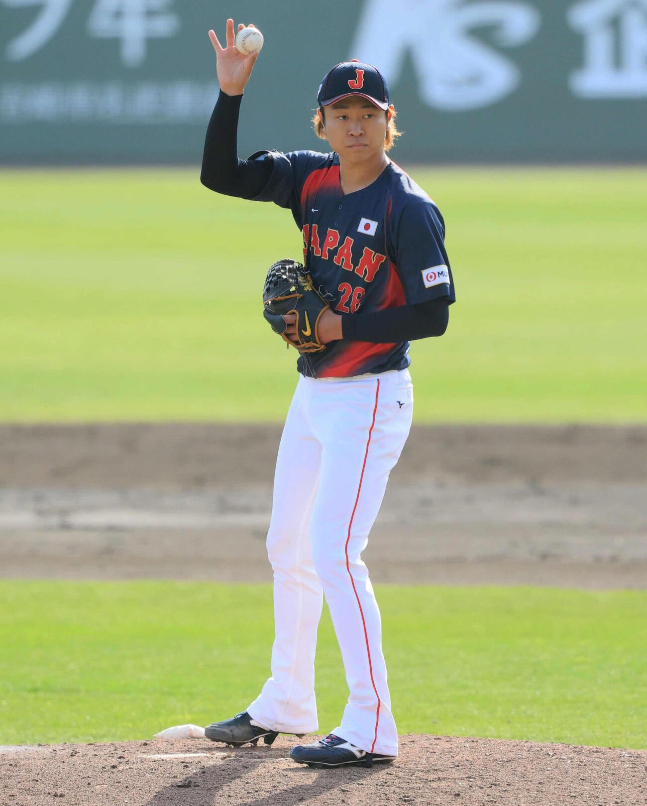 日本対ソフトバンク　5回裏ソフトバンク1死、打者井上のとき、ボール交換を要求もピッチクロック違反をとられた高橋