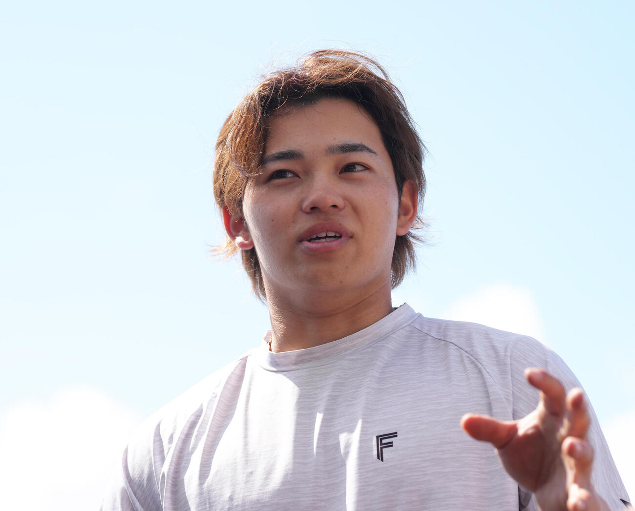 名護キャンプを振り返る日本ハム田宮（撮影・足立雅史）