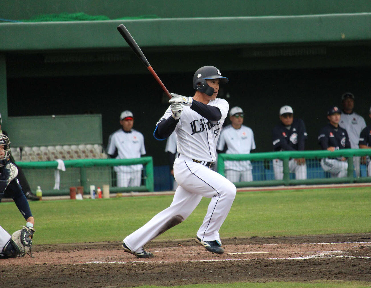西武対韓国斗山　3安打した西武仲三（撮影・金子真仁）