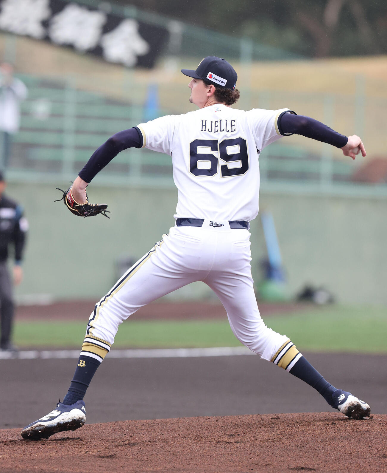 オリックス対西武　先発したオリックスのジェリー（撮影・梅根麻紀）