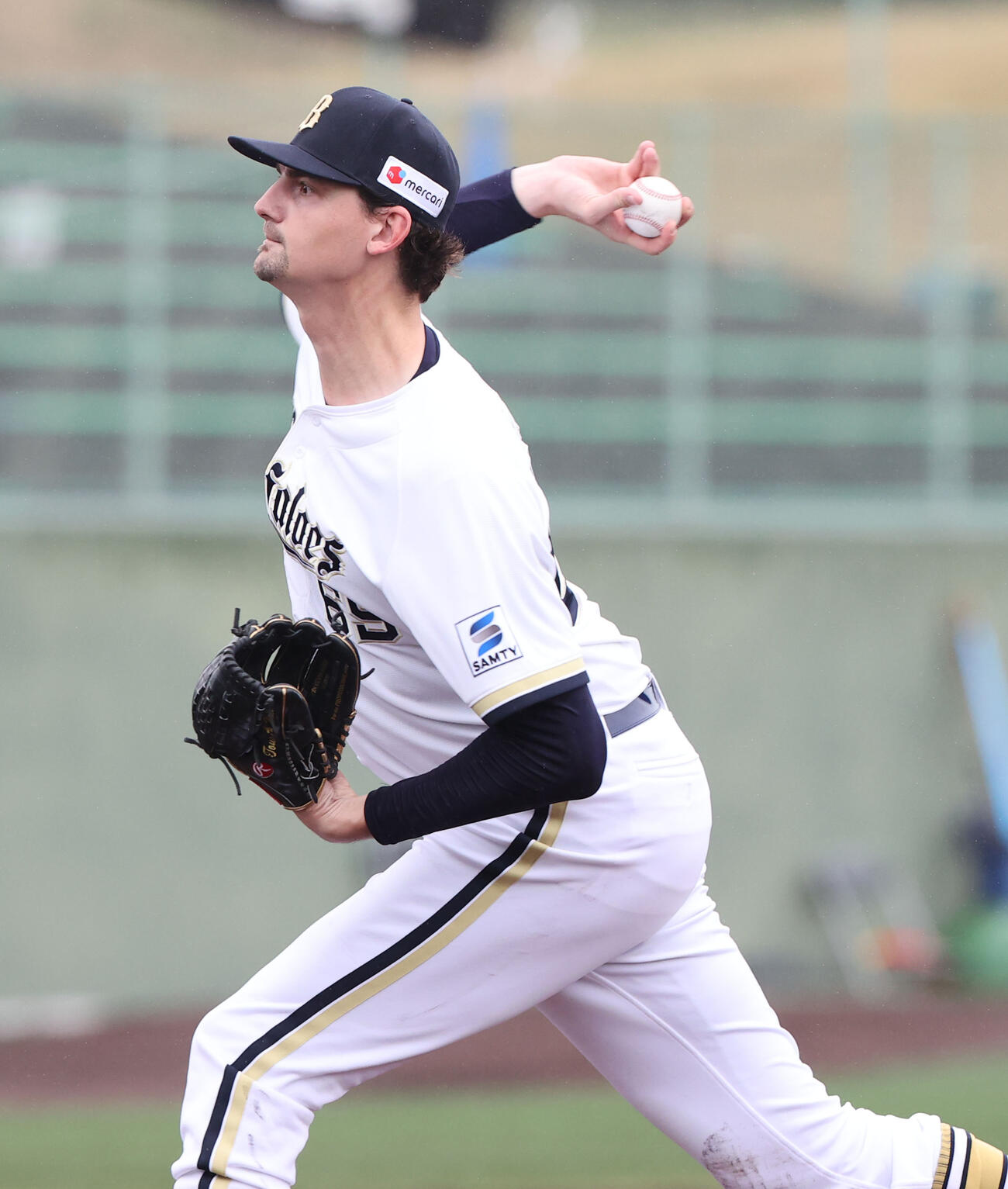 オリックス対西武　先発したオリックスのジェリー（撮影・梅根麻紀）