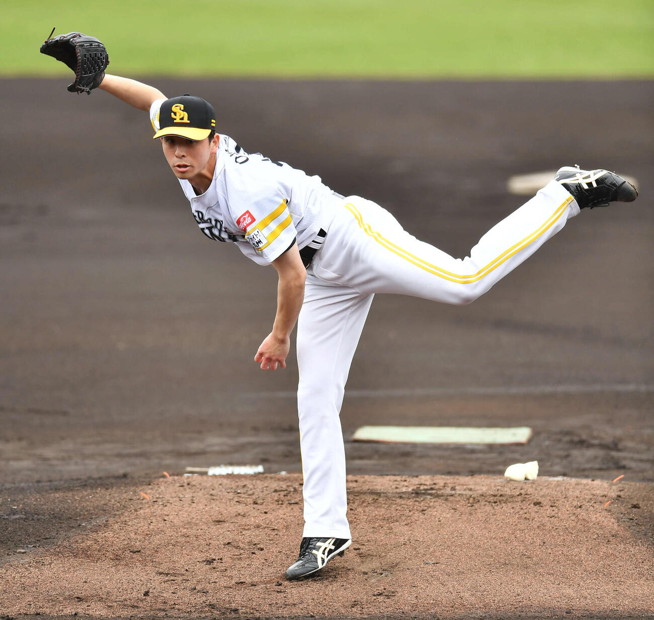 ソフトバンク対ヤマハ　ソフトバンク先発の大関（撮影・岩下翔太）