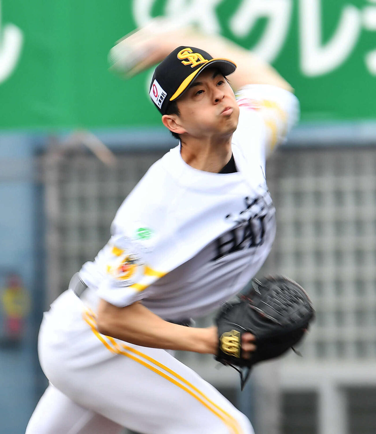 ソフトバンク対ヤマハ　ソフトバンク先発の大関（撮影・岩下翔太）