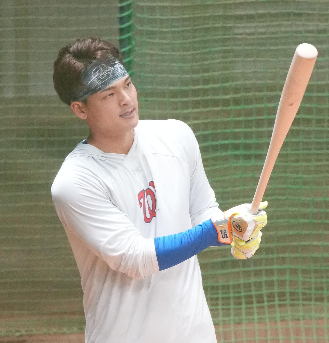 打撃練習をする中日石川昂弥（2025年12月撮影）