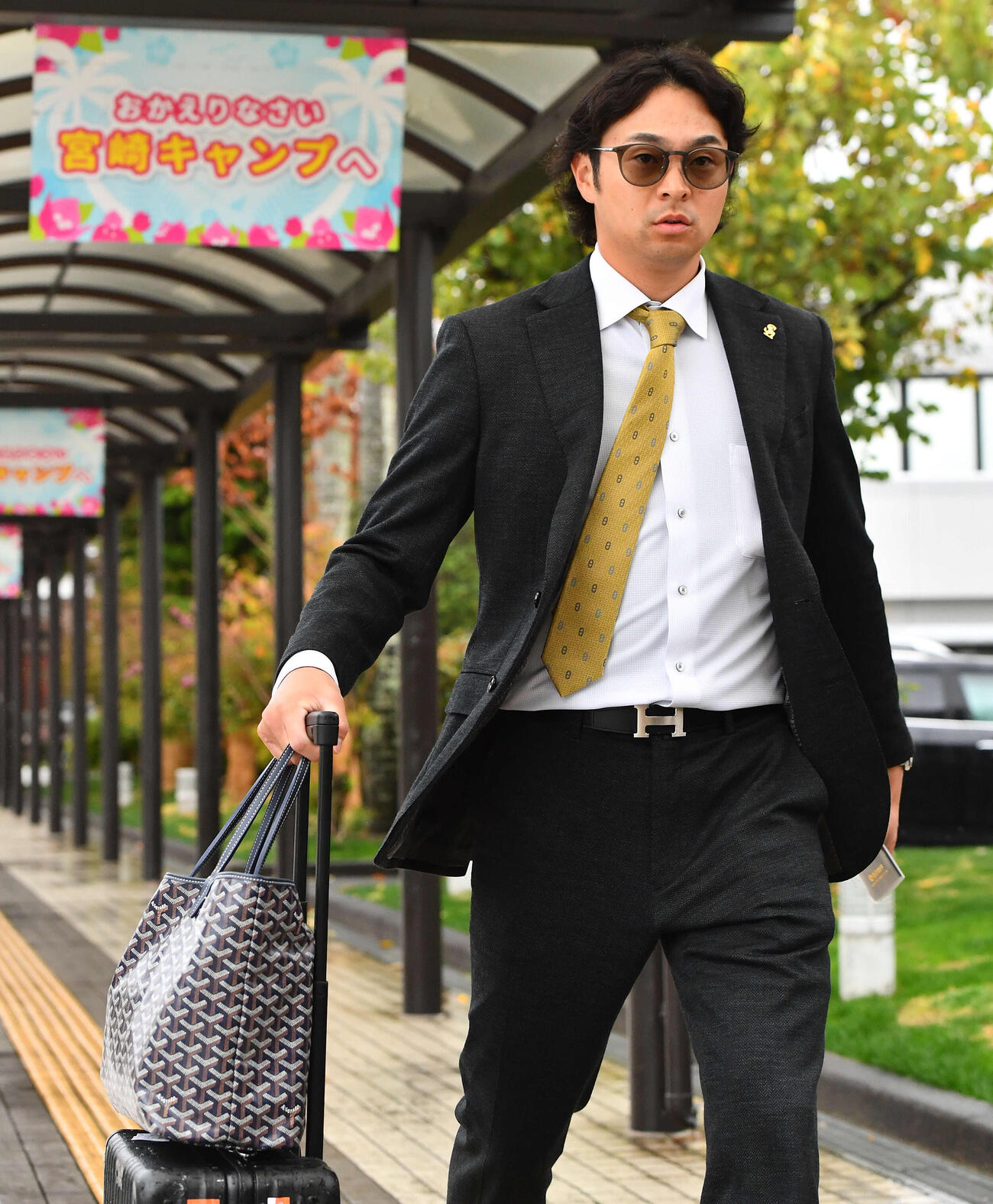 台湾から帰国したソフトバンク川瀬（撮影・岩下翔太）