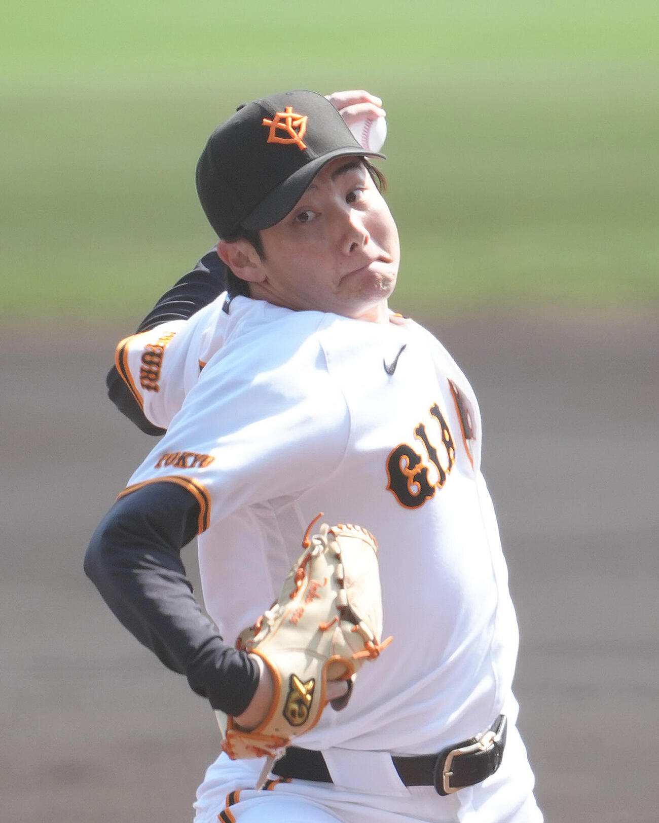 練習試合　巨人対韓国サムスン　3イニング無安打の好投を見せた巨人竹丸（撮影・足立雅史）