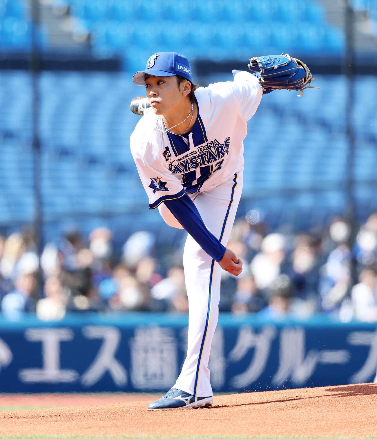 DeNA対オーストラリア代表　力投するDeNA先発の入江（撮影・鈴木正人）　