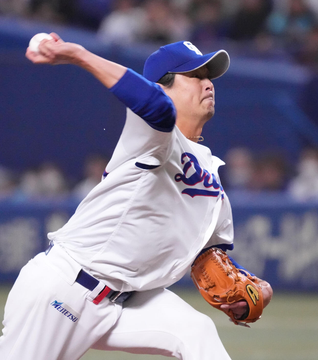 中日対DeNA 1回表、登板する中日先発の涌井（撮影・森本幸一）