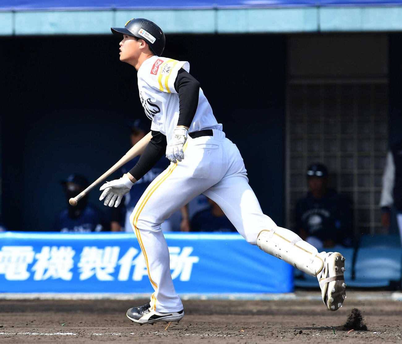 ソフトバンク対西武　2回裏ソフトバンク無死、笹川は右中間へ本塁打を放つ（撮影・岩下翔太）