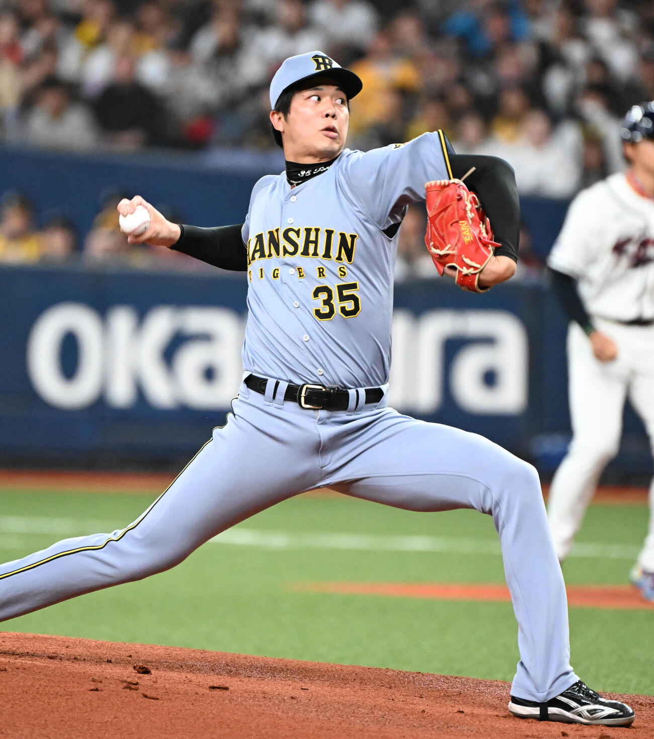 阪神対韓国　阪神先発の才木（撮影・石井愛子）