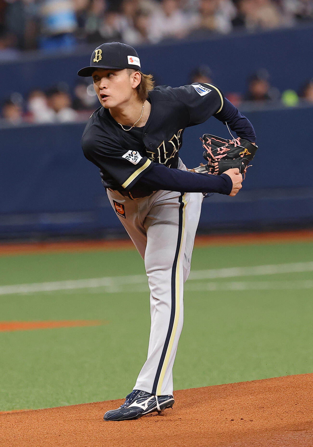 オリックス対日本　オリックス先発の寺騎（撮影・上田博志）
