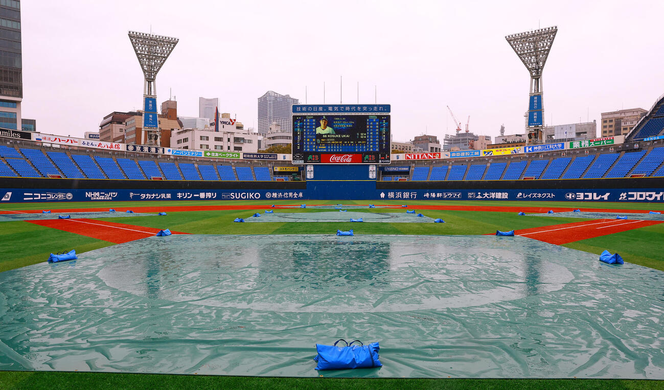 DeNA対中日は雨天中止となった（撮影・野上伸悟）