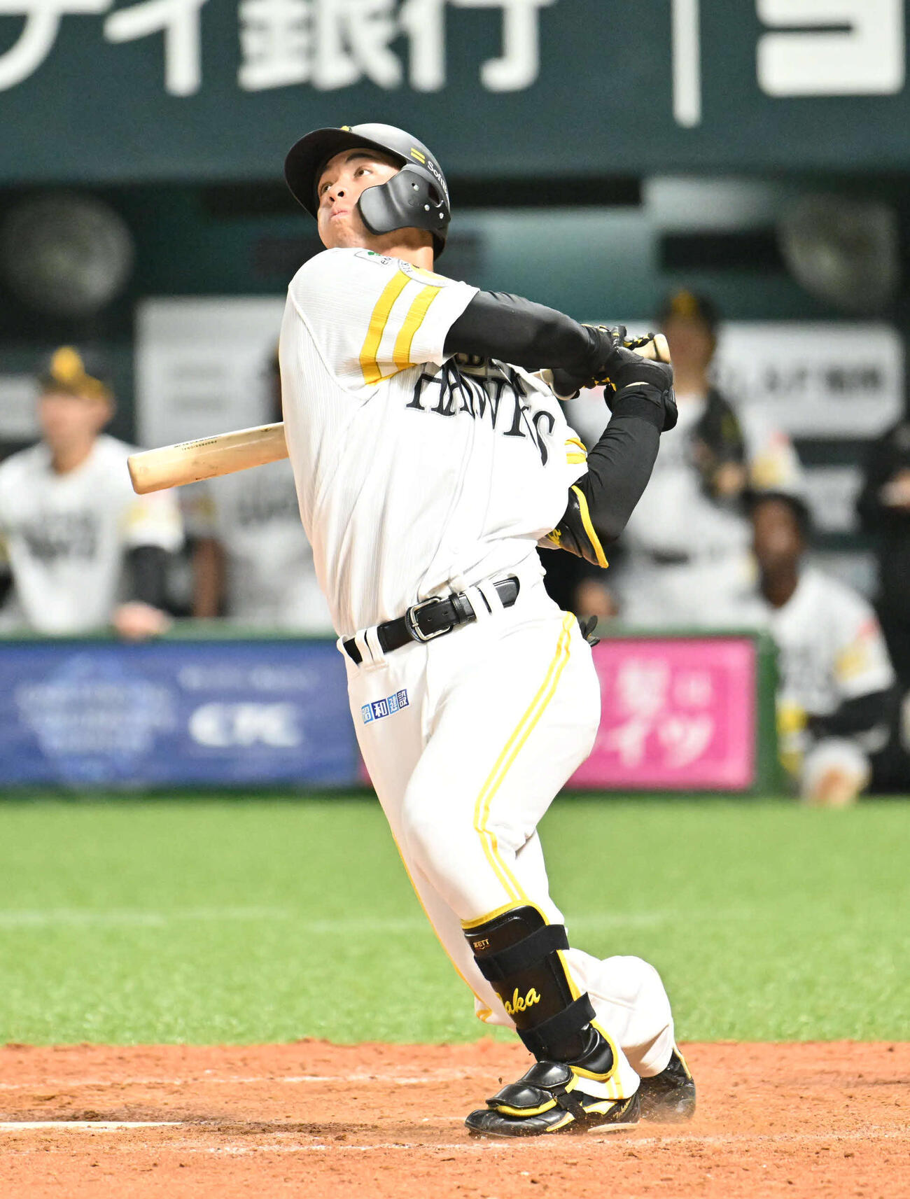 ソフトバンク対ヤクルト　9回裏ソフトバンク1死二塁、高橋は逆転サヨナラホームランを放つ（撮影・林敢治）