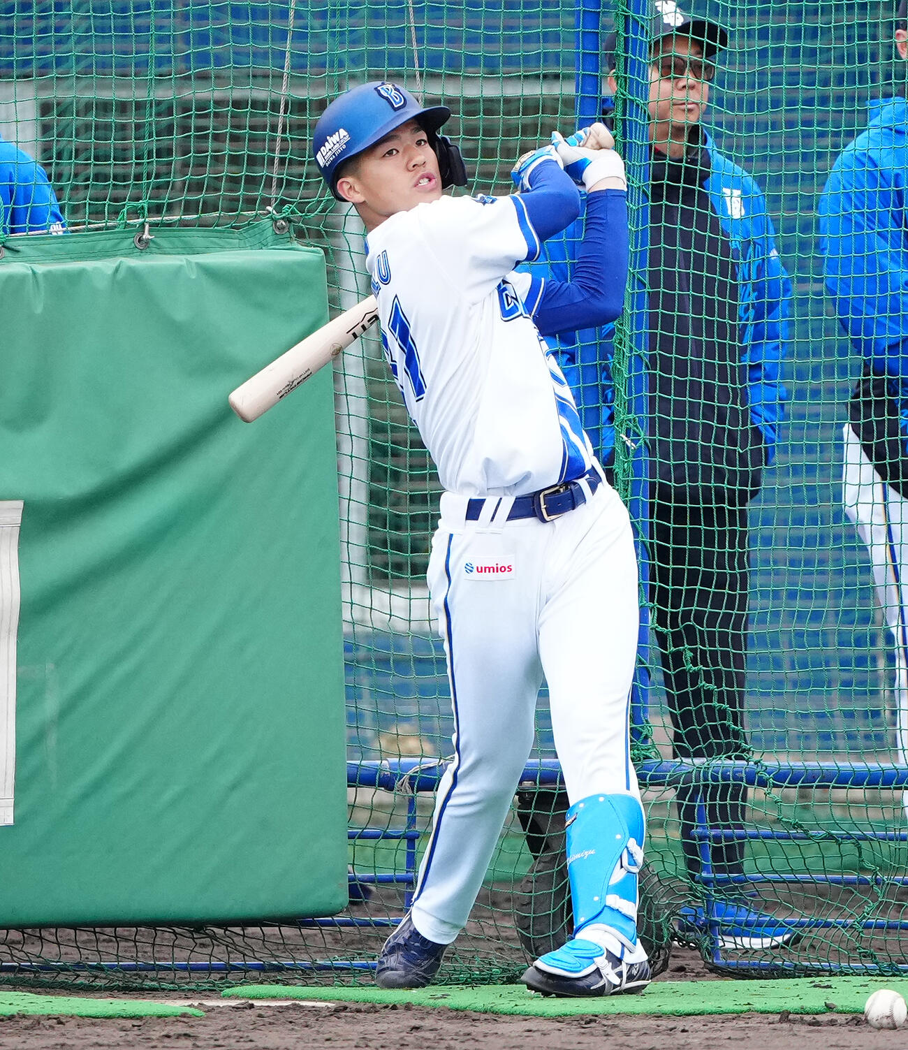 打撃練習するDeNA清水詩太（2026年2月9日撮影）