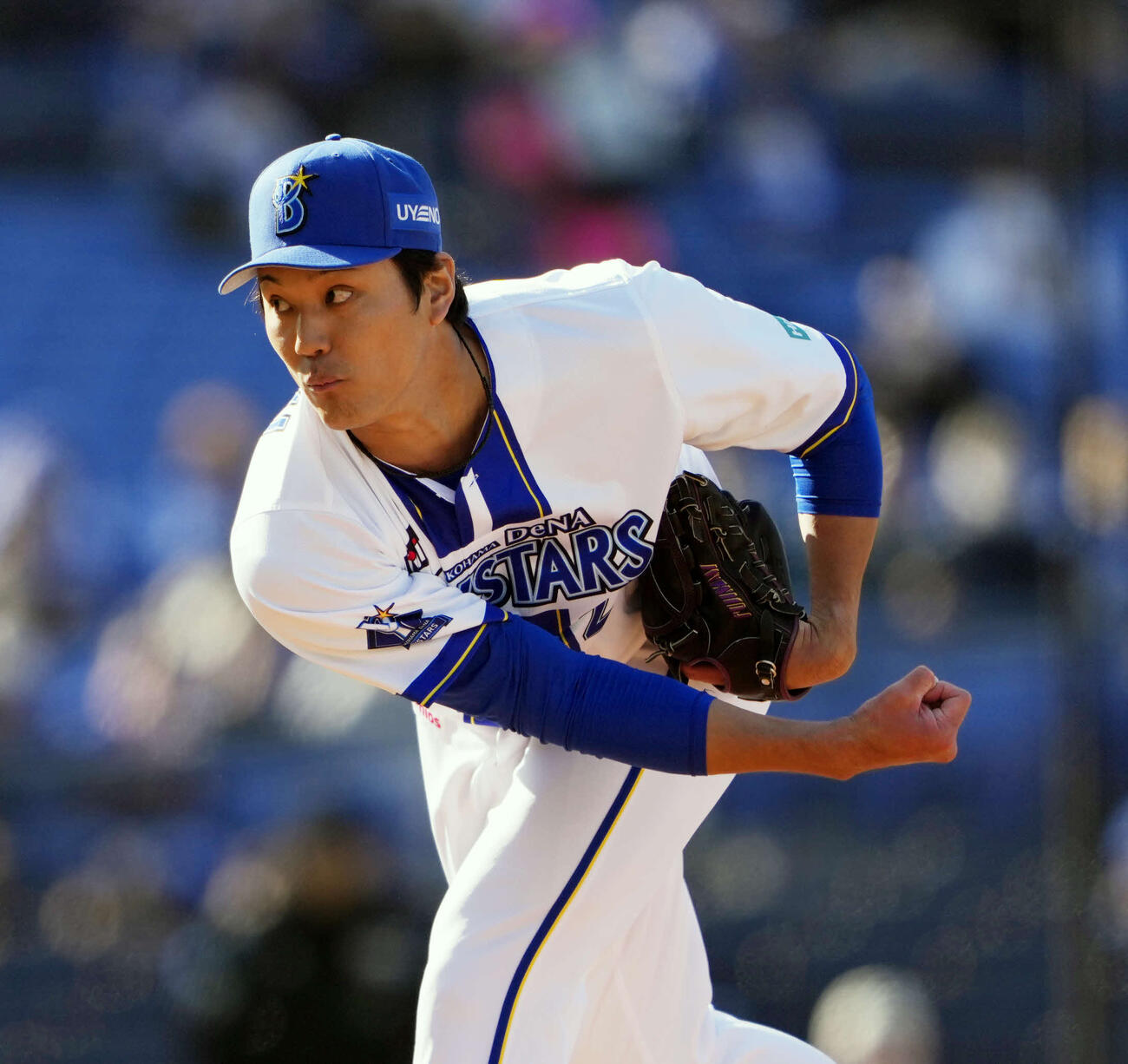 DeNA対中日　6回表DeNA4番手で登板する藤浪（撮影・小島史椰）