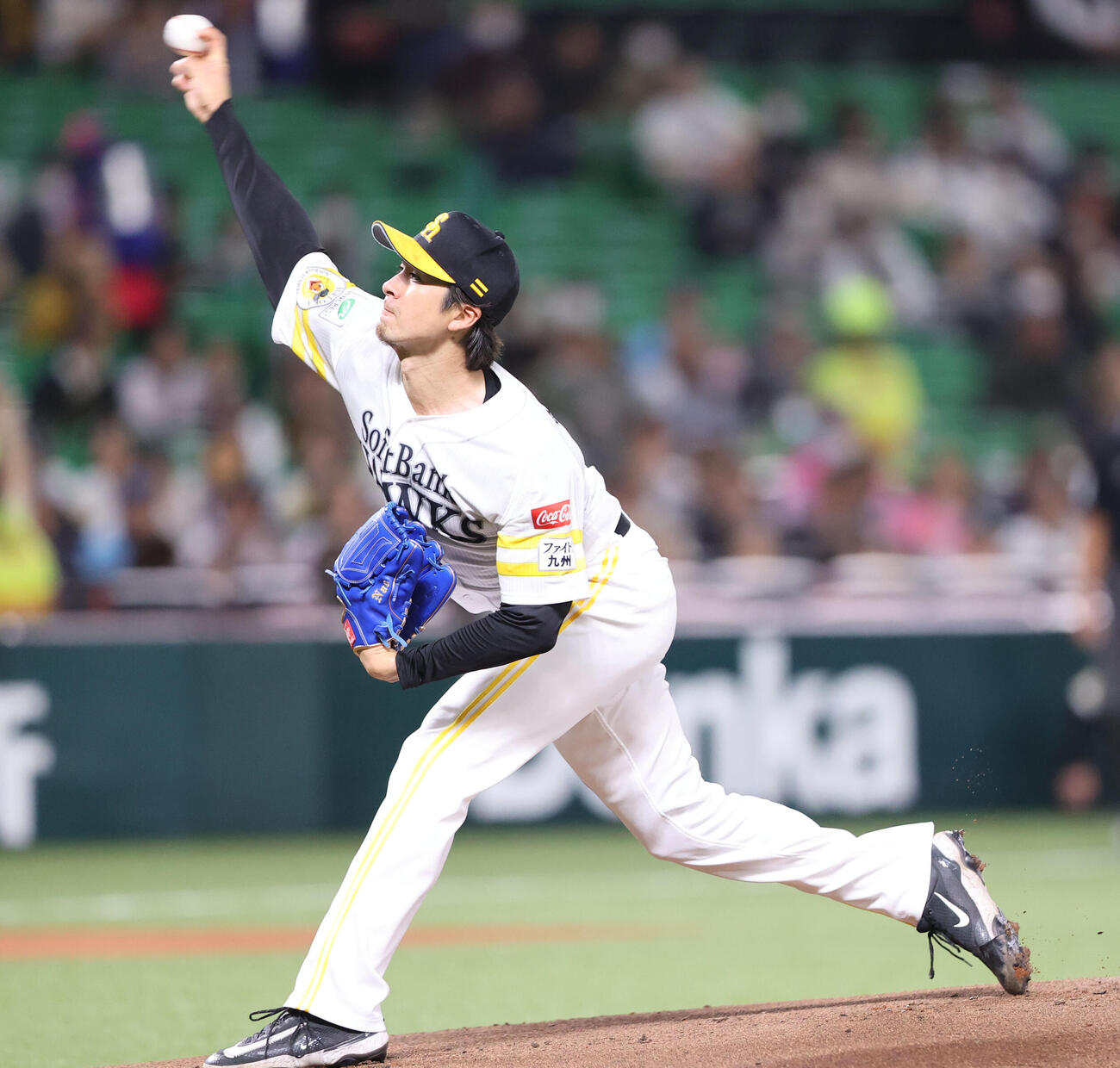 ソフトバンク対ヤクルト　先発のソフトバンク上沢（撮影・梅根麻紀）