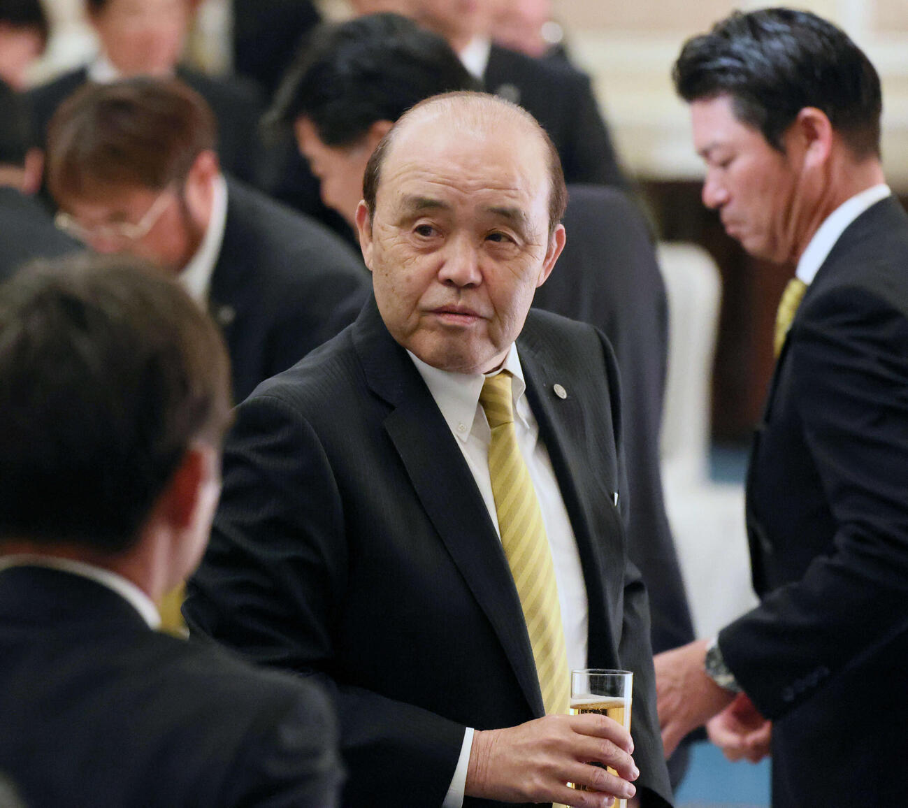 阪神タイガース激励会に出席した岡田彰布オーナー付顧問（撮影・宮崎幸一）