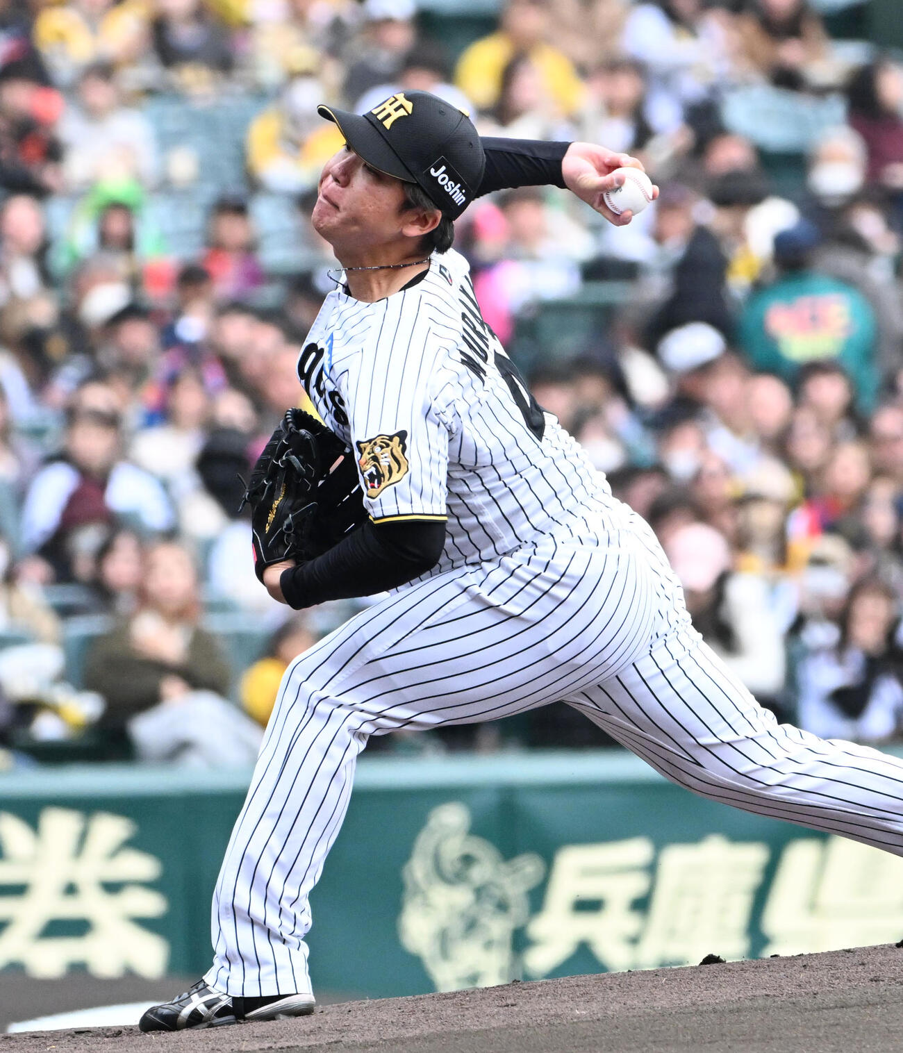 阪神対ソフトバンク　阪神先発の阪神村上（撮影・石井愛子）