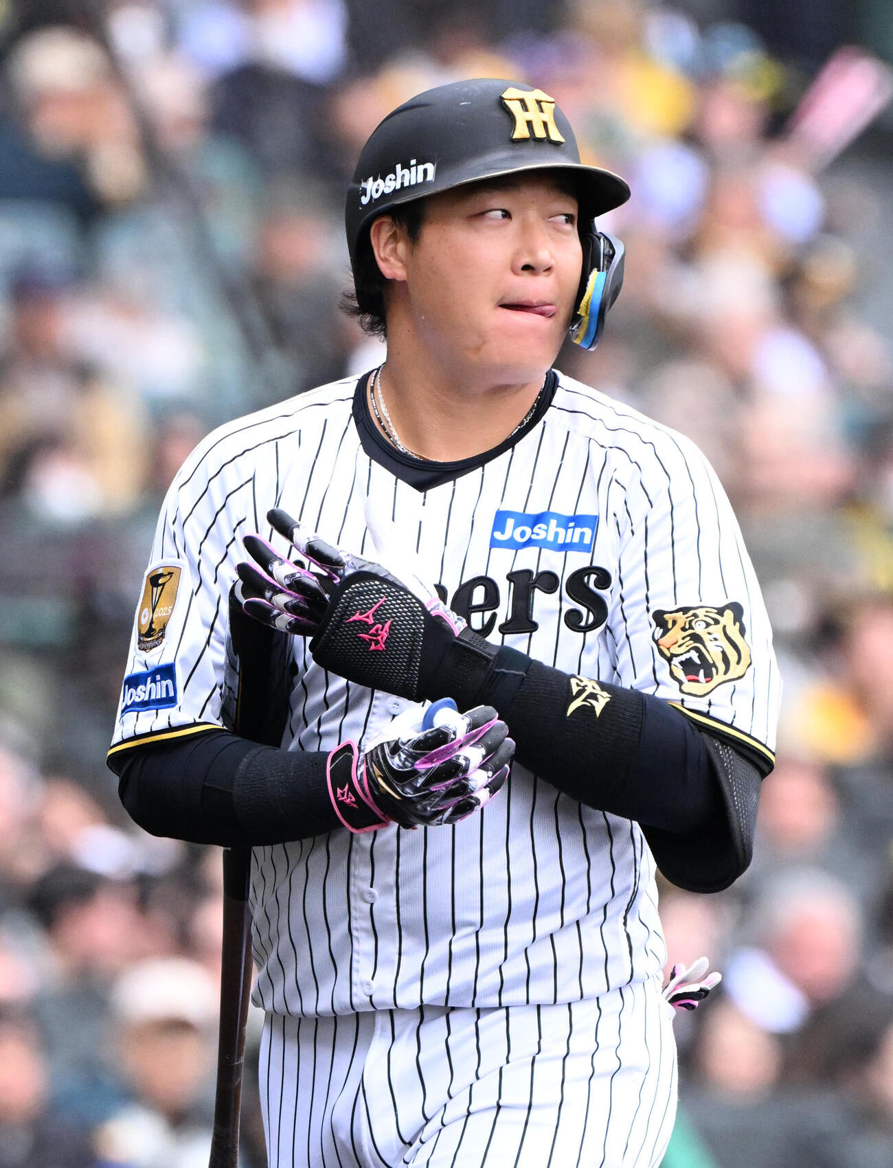 阪神対ソフトバンク　2回裏阪神無死　阪神大山は見逃し三振に倒れる（撮影・石井愛子）