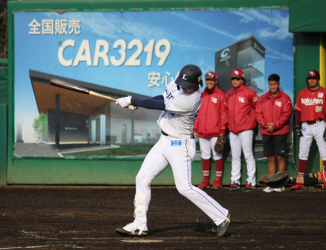 教育リーグ西武－楽天　決勝打を含む3安打を放った西武福尾（撮影・金子真仁）