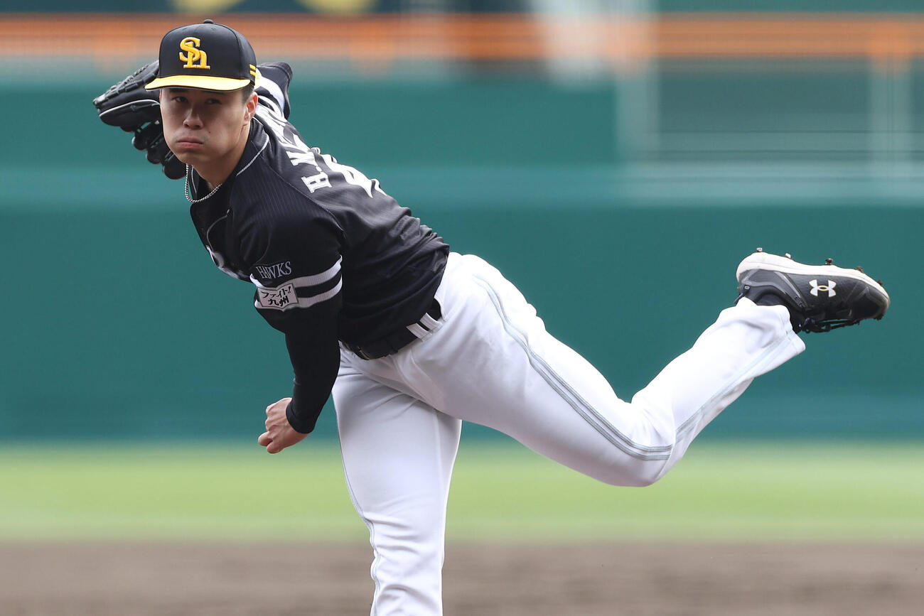 阪神対ソフトバンク　力投するソフトバンク先発の松本晴（撮影・前田充）