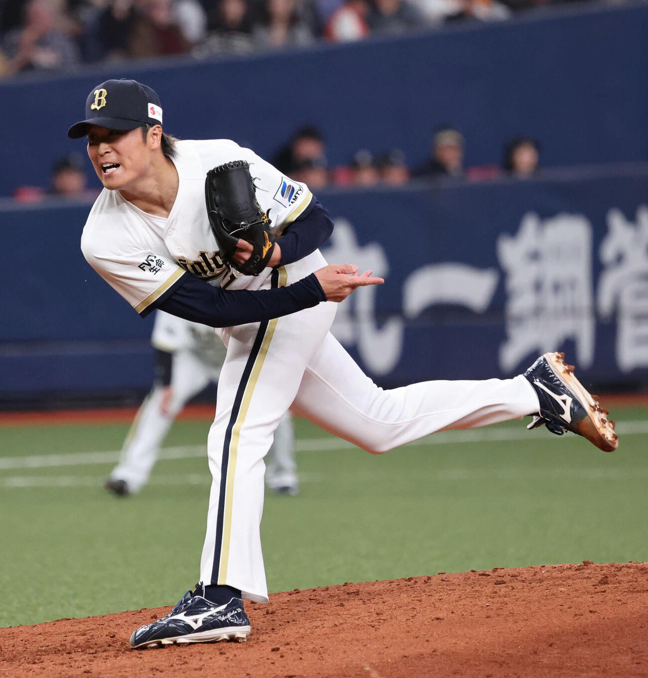 オリックス対巨人　オリックス3番手の阿部（撮影・西尾就之）