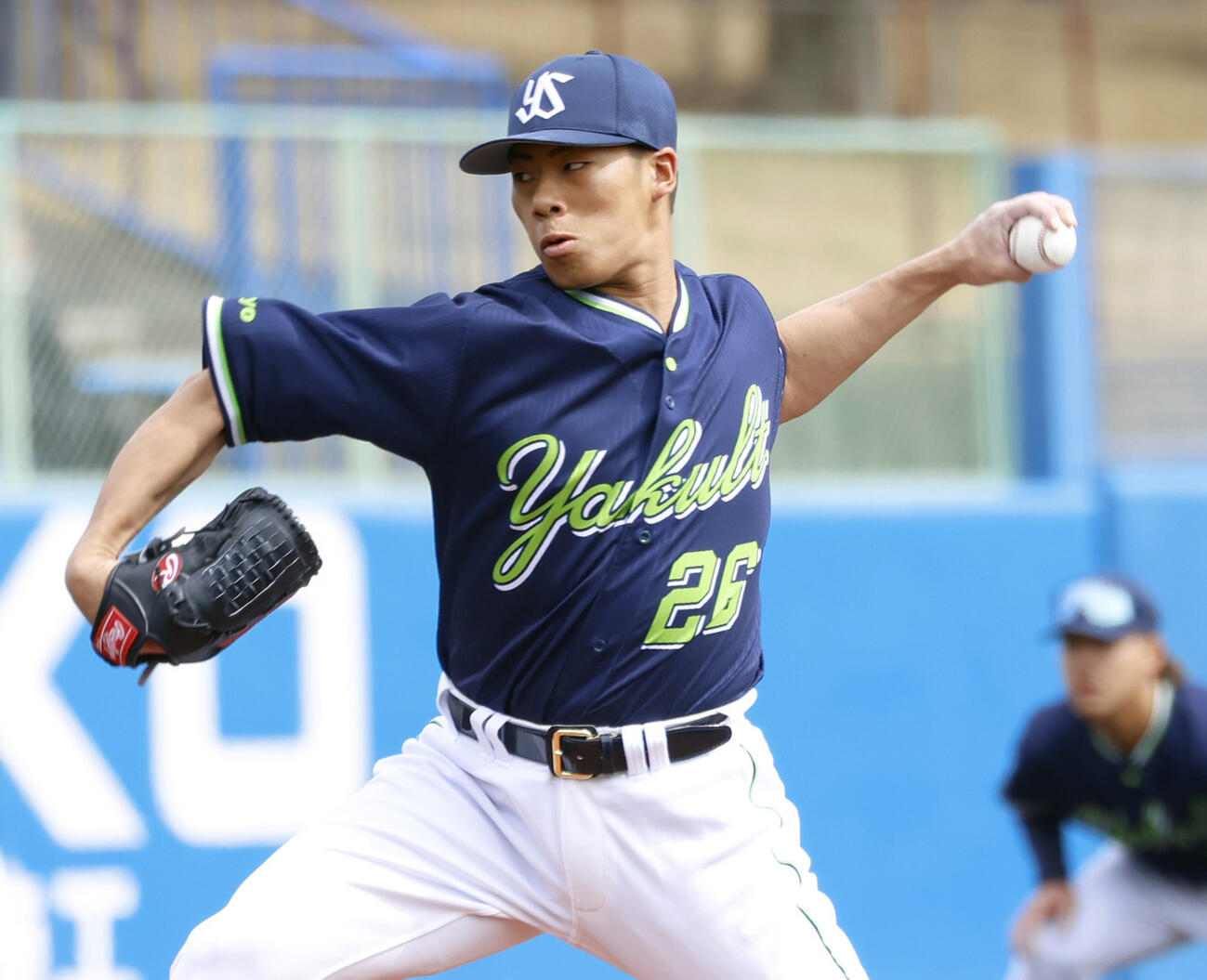 ヤクルト先発の山野。4回1失点だった（共同）