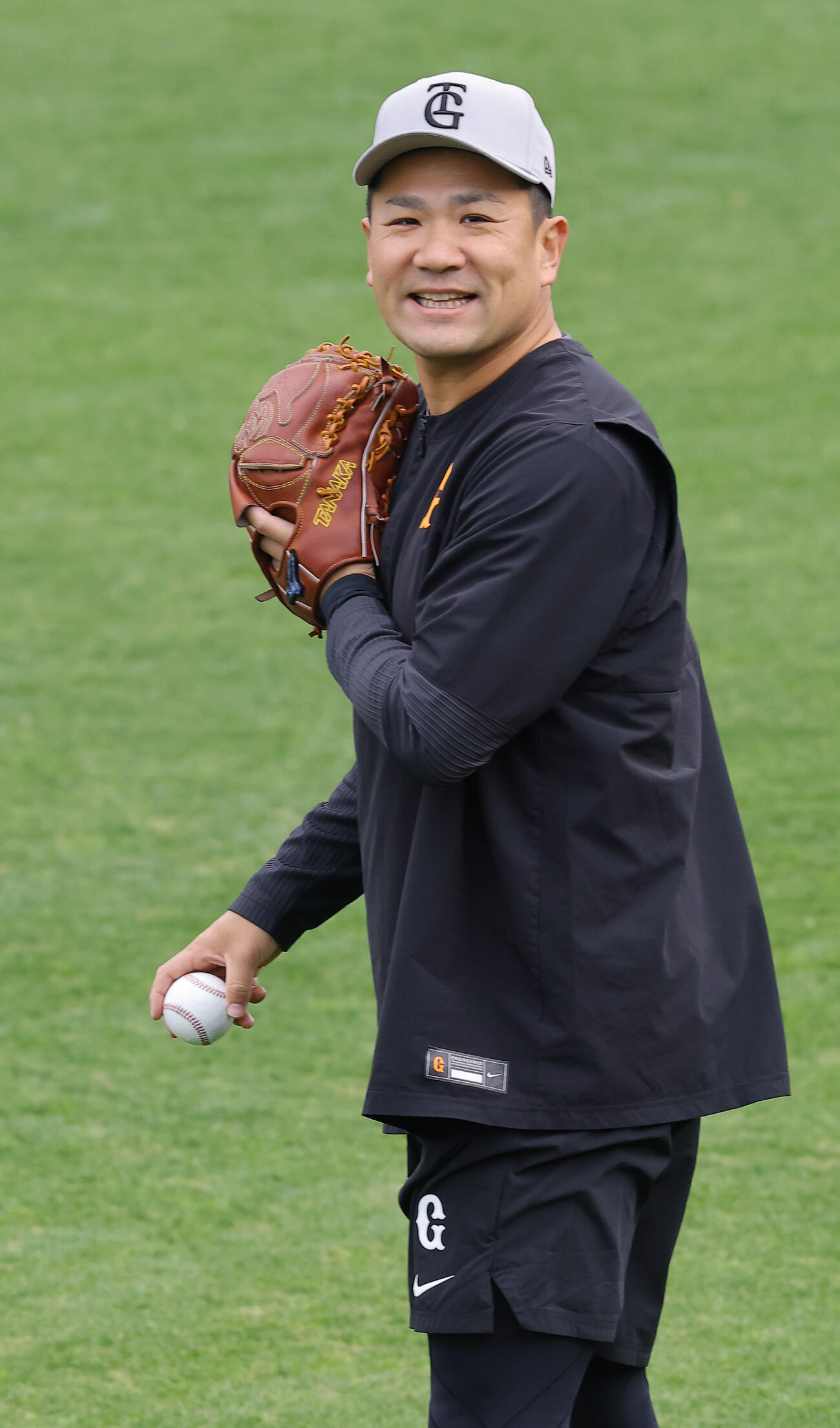 キャッチボールをする巨人田中将（撮影・上田博志）
