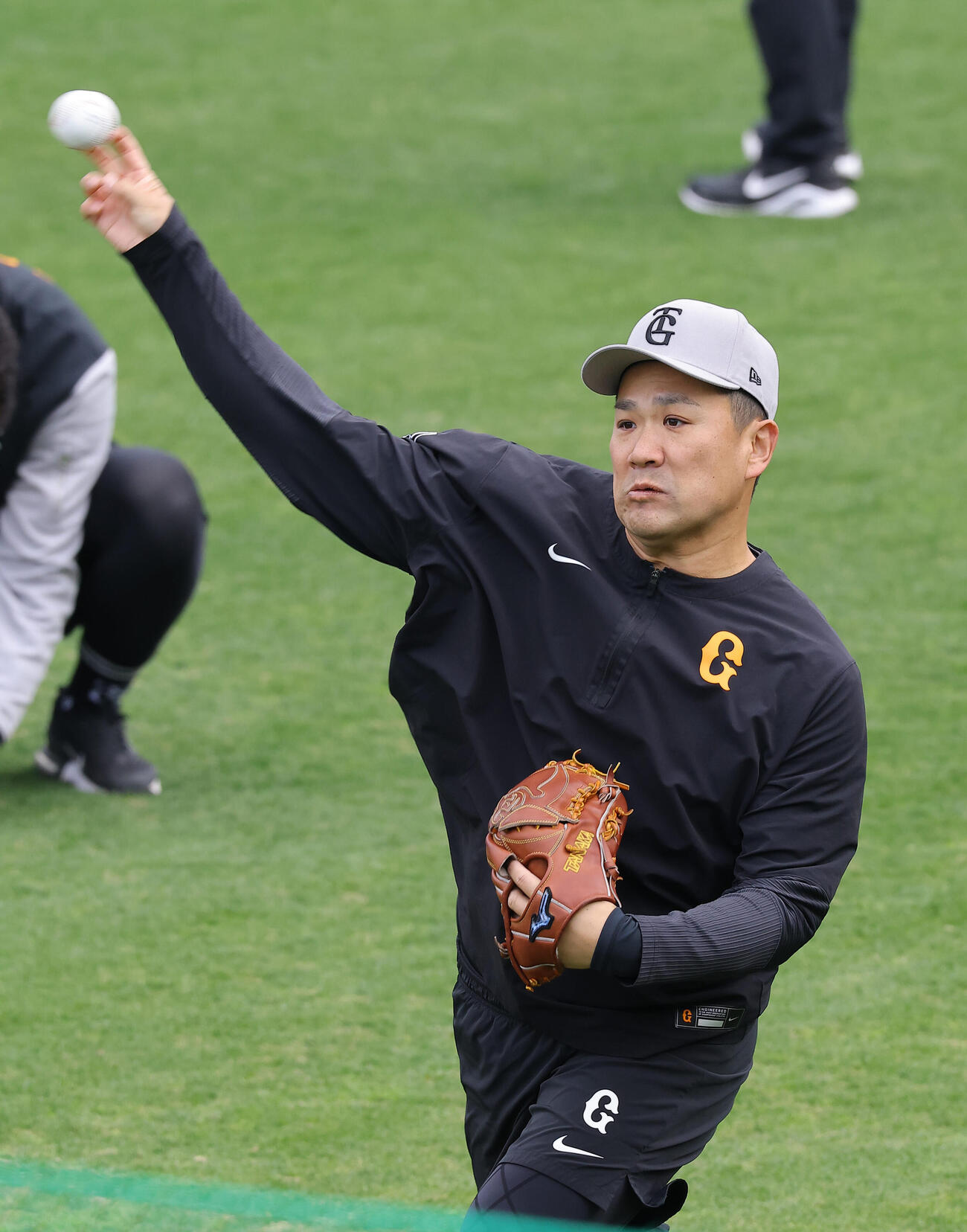 キャッチボールをする巨人田中将（撮影・上田博志）