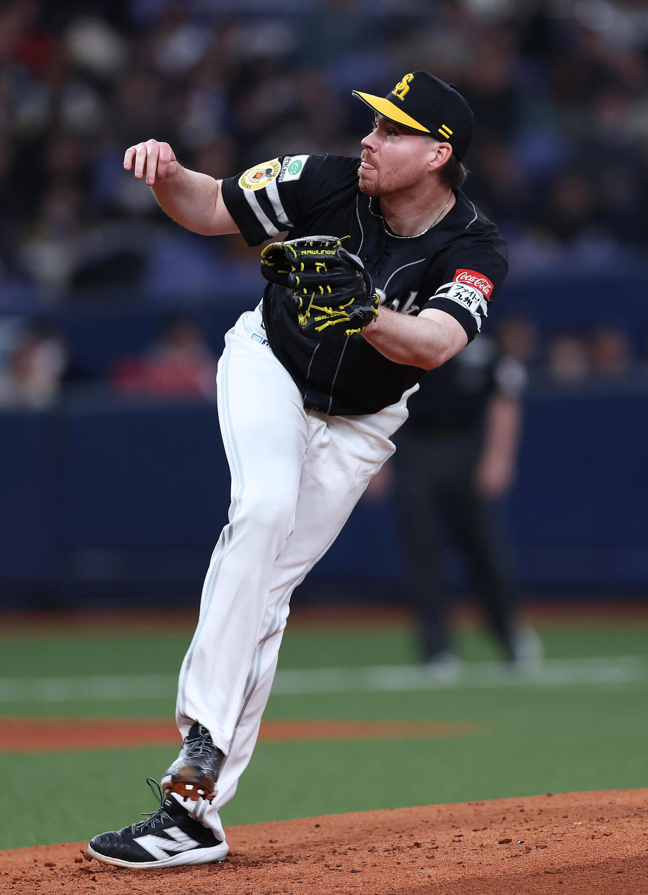 オリックス対ソフトバンク　力投するソフトバンク先発のスチュワート（撮影・前田充）