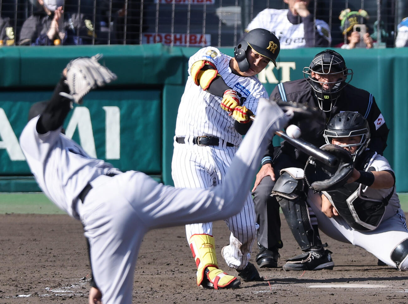 阪神対巨人　8回裏阪神1死、嶋村は右越えソロ本塁打を放つ（撮影・上田博志）
