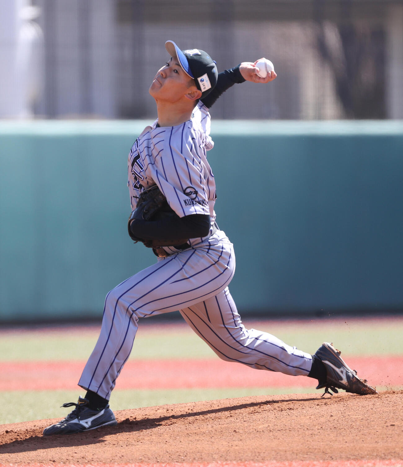 明治安田対JFE西日本　先発したJFE西日本・長野（撮影・柴田隆二）
