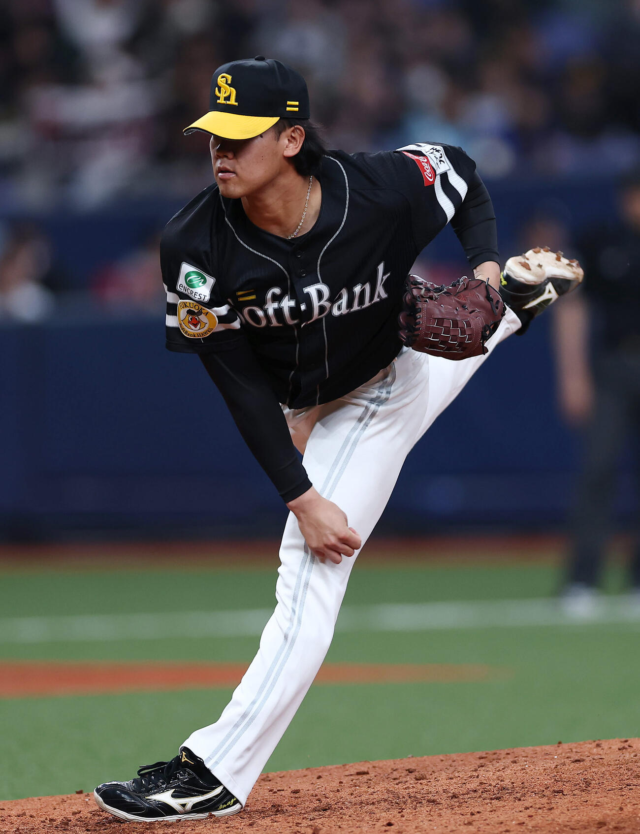 オリックス対ソフトバンク　ソフトバンク4番手の稲川（撮影・前田充）