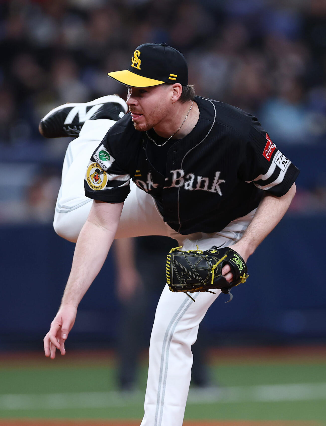 オリックス対ソフトバンク　力投するソフトバンク先発のスチュワート（撮影・前田充）