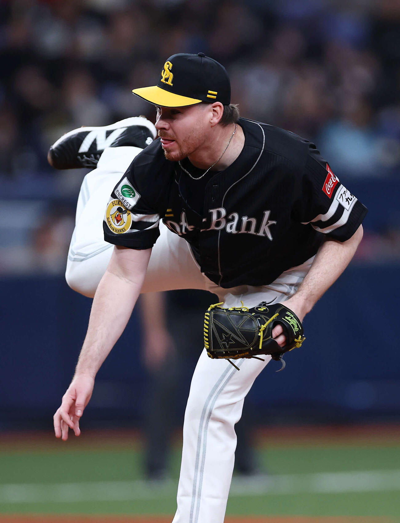 オリックス対ソフトバンク　力投するソフトバンク先発のスチュワート（撮影・前田充）