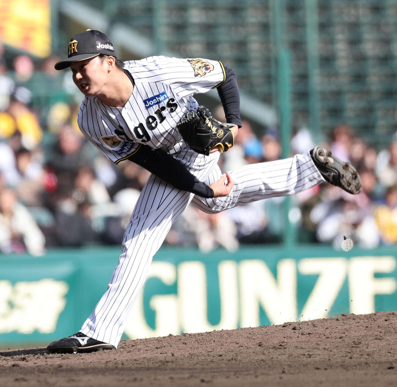 阪神対西武　阪神3番手の津田（撮影・西尾就之）