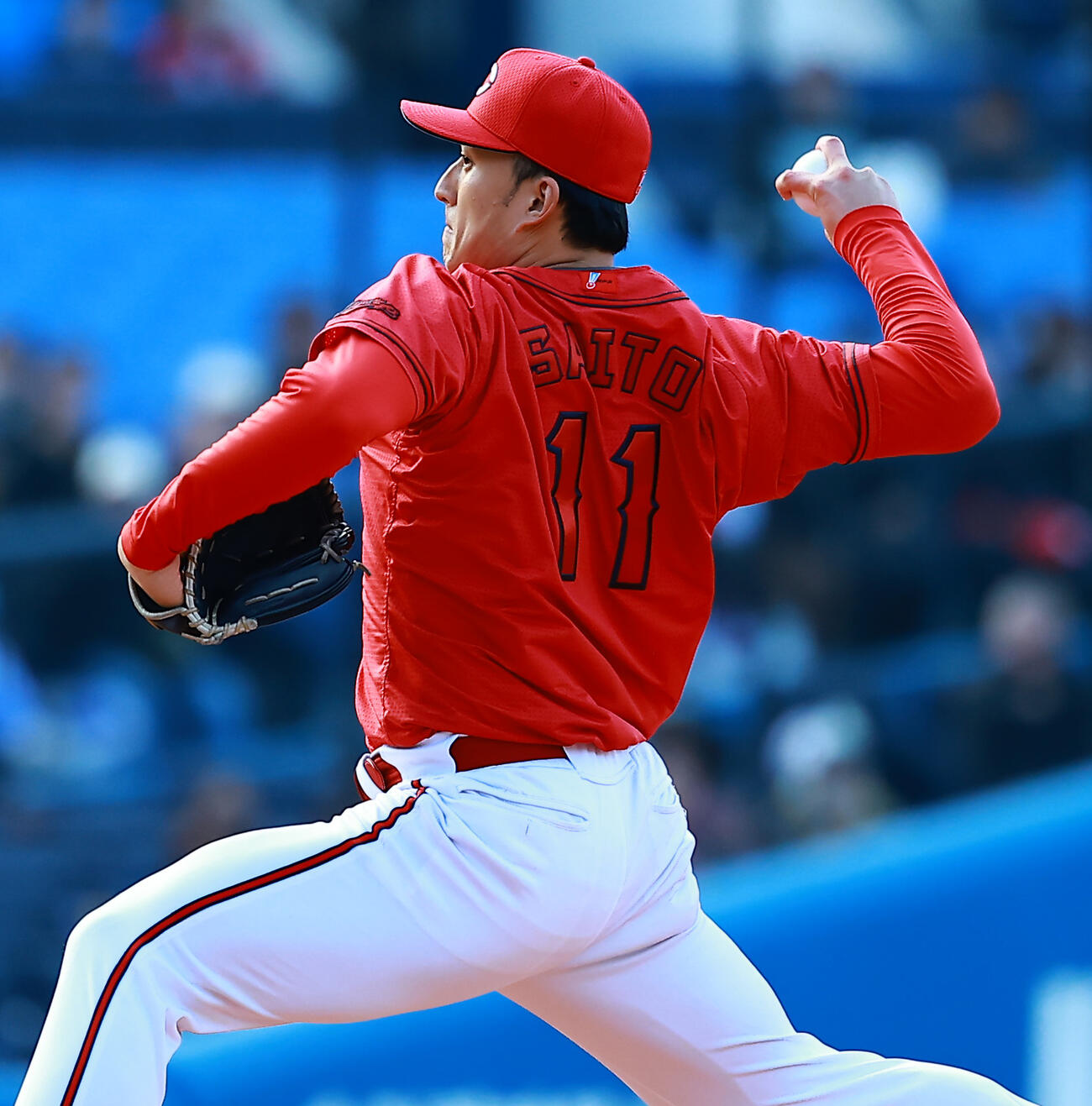 DeNA対広島　力投する広島斉藤汰（撮影・野上伸悟）