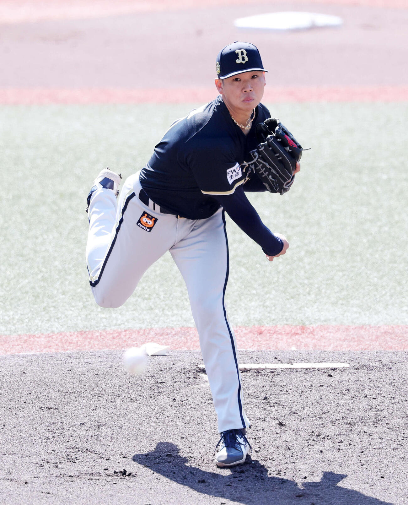 ロッテ対オリックス　力投するオリックス先発の山下（撮影・鈴木正人）　