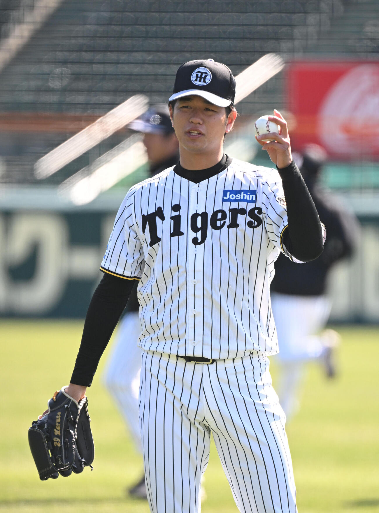 キャッチボールで調整する阪神高橋（撮影・和賀正仁）