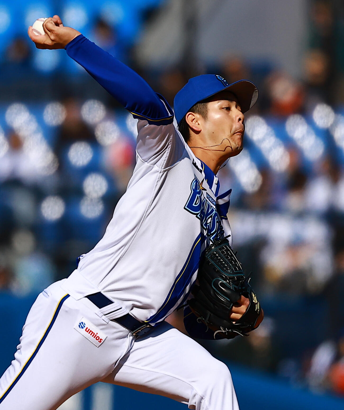 DeNA対広島　力投するDeNA宮城（撮影・野上伸悟）