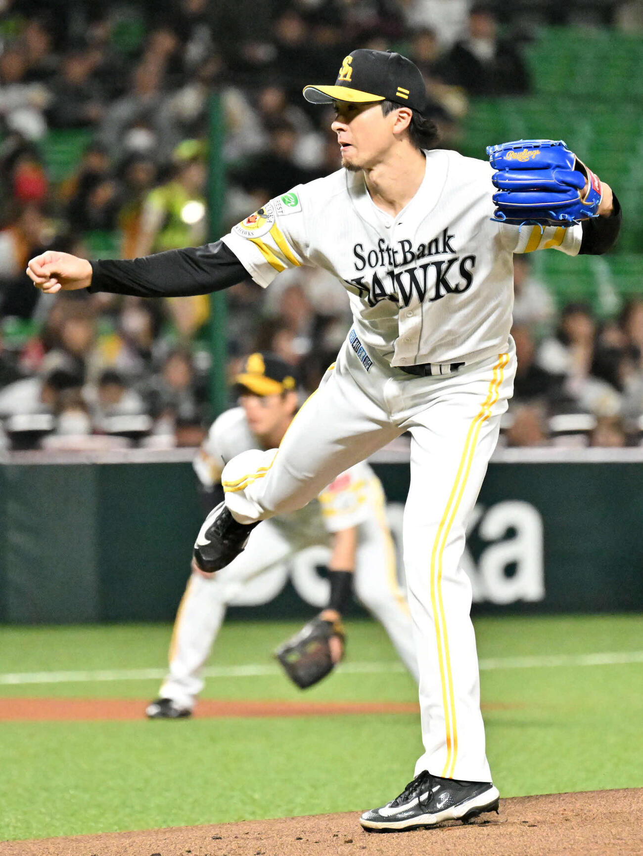 ソフトバンク対巨人　ソフトバンク先発の上沢（撮影・林敢治）