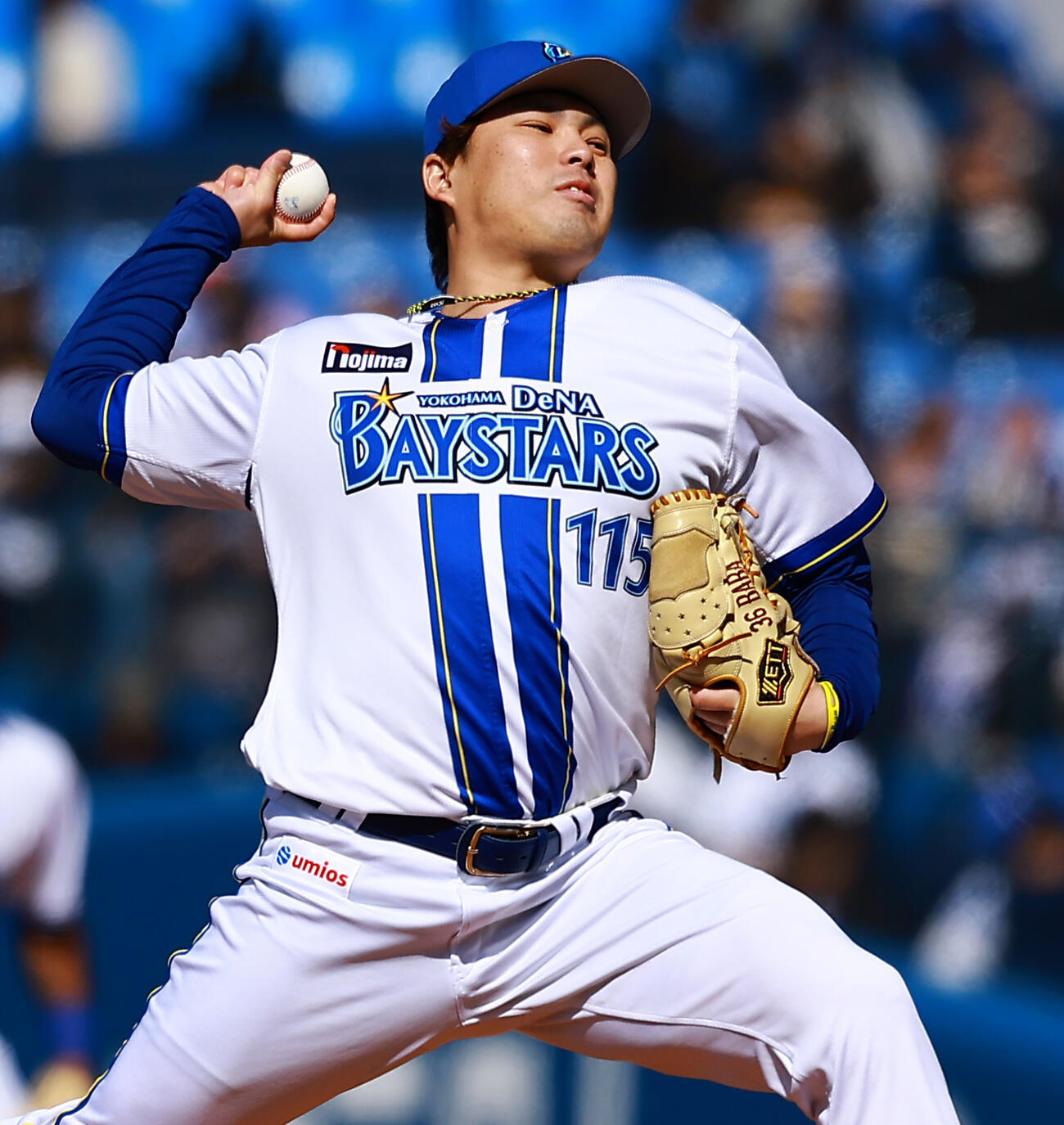 DeNA対広島　力投するDeNA馬場（撮影・野上伸悟）