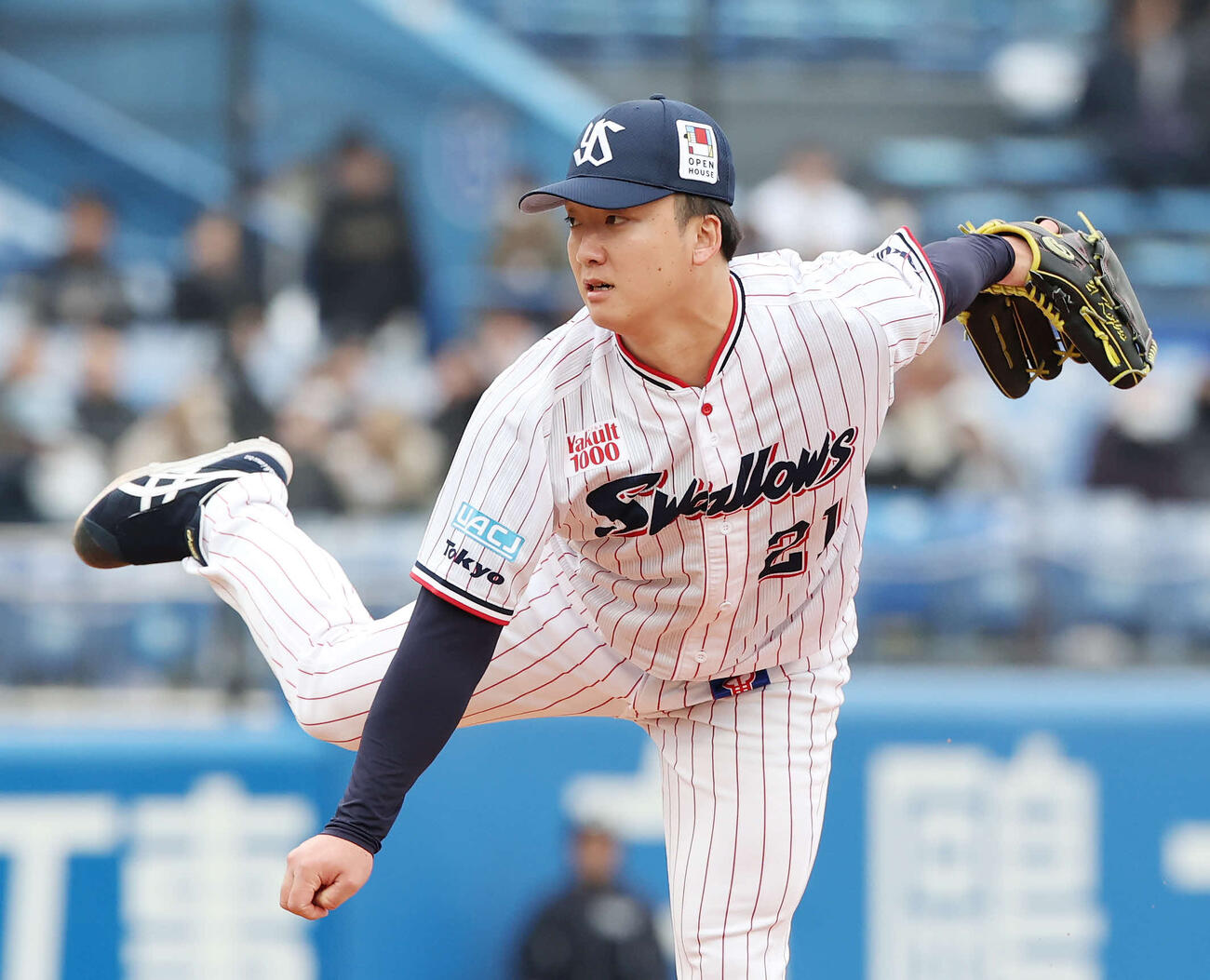 ヤクルト対オリックス　ヤクルト先発の吉村（撮影・宮地輝）